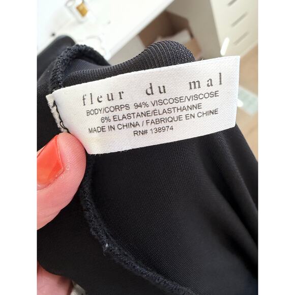 Fleur Du Mal Luxe Matte Jersey Cut Out Vixen Wide Leg Jumpsuit Black Medium - Picture 4 of 5